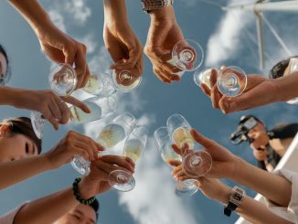 Champagne och mat illustration