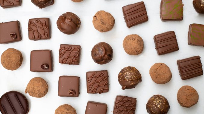 Champagne och choklad illustration